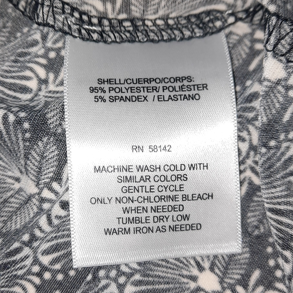 Patterned Black & Gray Midi Dress with Keyhole Detail - Picture 2 of 10